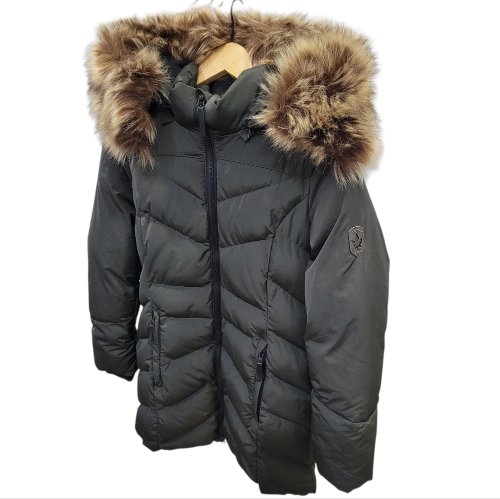 REDX Outerwear Hooded Puffer Jacket Green Mid-Length Winter Parka Women’s M - Picture 5 of 17